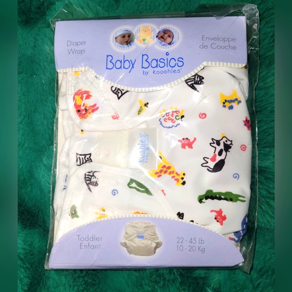 🆕️ Kooshies Baby Basics Animals Waterproof Diaper Cover Wrap Toddlers 22-45 lb